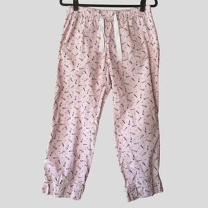 J. Crew Re-Imagined Sleepwear Champagne Cheers New Year’s Pajama Pants Pink
